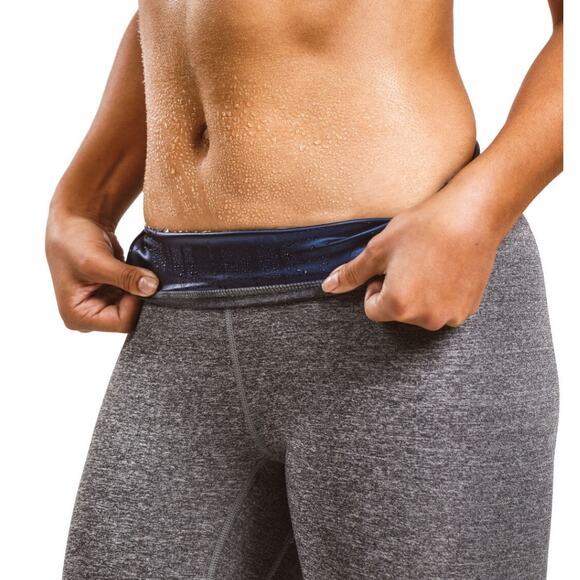 Sweat Shaper Sauna Leggings Womens Large Gray High Waist Compression Pants - Picture 2 of 10